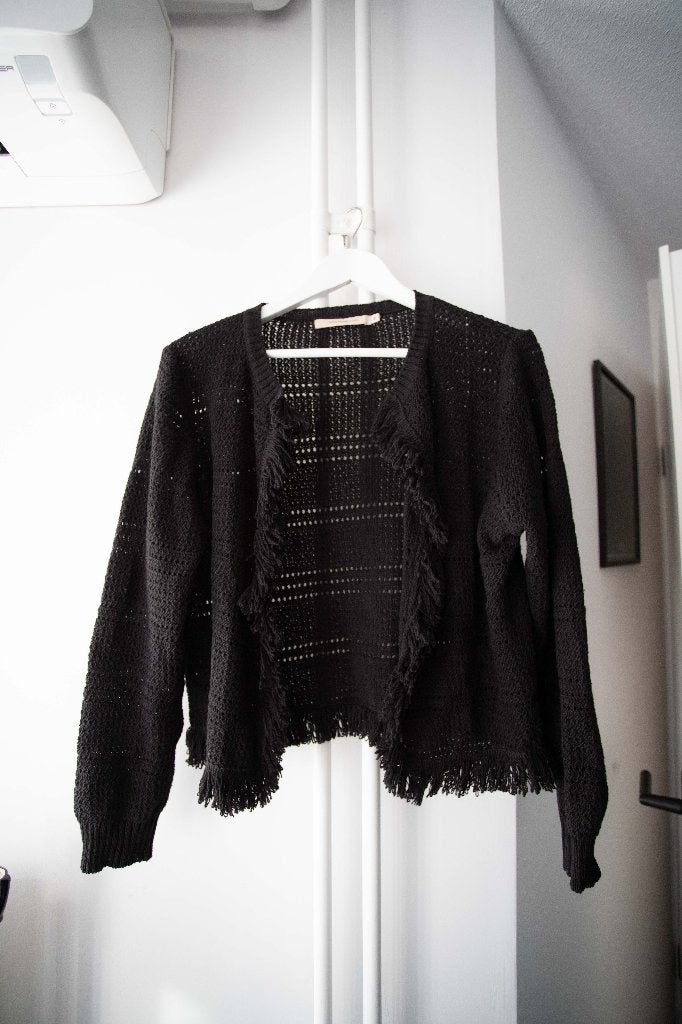 Zwart boho/Ibiza vest met franjes La Fée Maraboutée maat M, Kleding | Dames, Maat 38/40 (M), La Fee Maraboutee, Zwart, Ophalen of Verzenden
