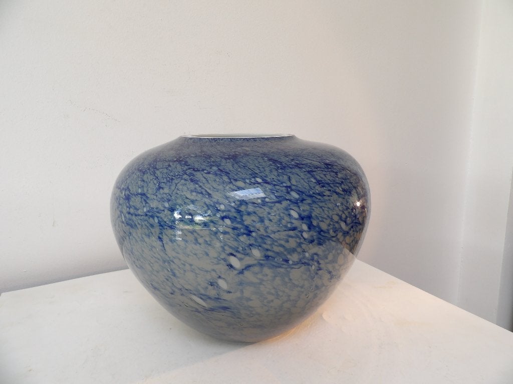 Grote Gunther Lambert opaline Vaas, 80er jaren blauw, Antiek en Kunst, Ophalen of Verzenden