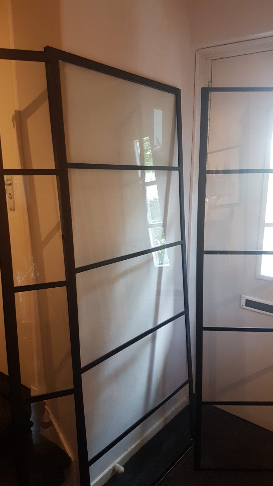 Stalen binnendeur met glas - Modern design, Ophalen, Glas, Binnendeur, 200 tot 215 cm