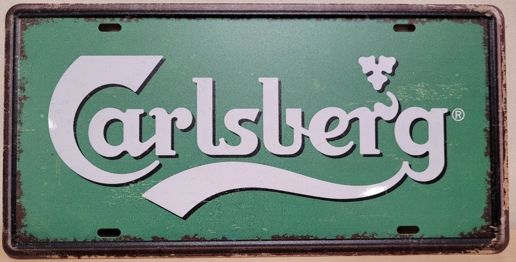 Carlsberg bier license plate reclamebord van metaal wandbord