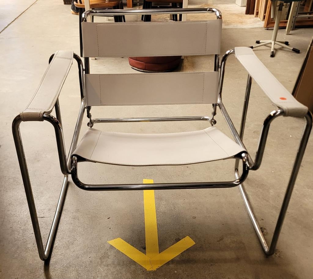 "wassily" fauteuil. Design, vintage, retro., Huis en Inrichting, Fauteuils, Gebruikt, 75 tot 100 cm, Ophalen of Verzenden, Nvt