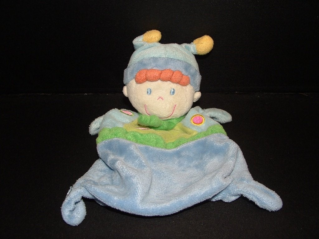 NICOTOY POPJE KNUFFELDOEKJE VELOURS BLAUW/GROEN ME, Kinderen en Baby's, Ophalen of Verzenden, Nieuw, Overige typen