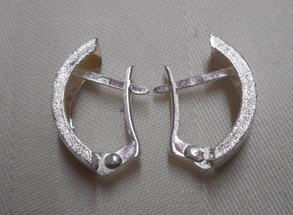 Zilveren vintage oorbellen nr.1245, Hangers, Verzenden, Zo goed als nieuw, Zilver