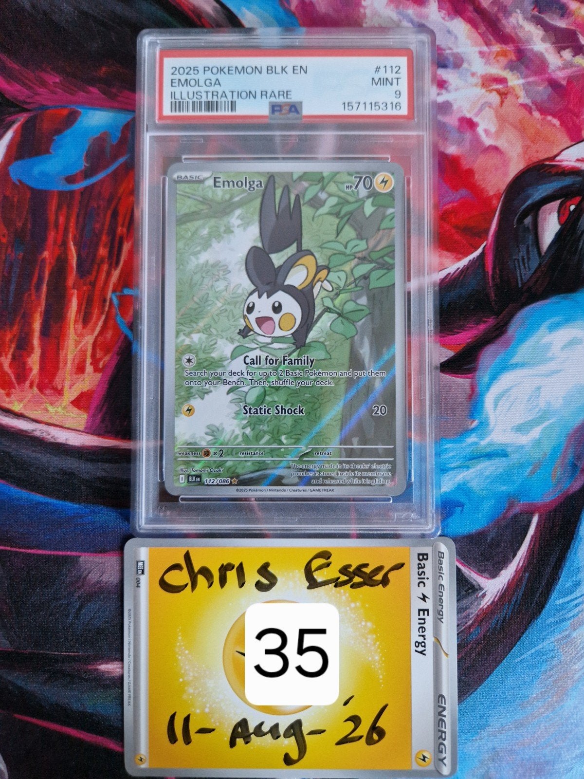 Pokemon Emolga #112 PSA 9 Mint Illustratie Zeldzaam, Hobby en Vrije tijd, Verzamelkaartspellen | Pokémon, Ophalen of Verzenden