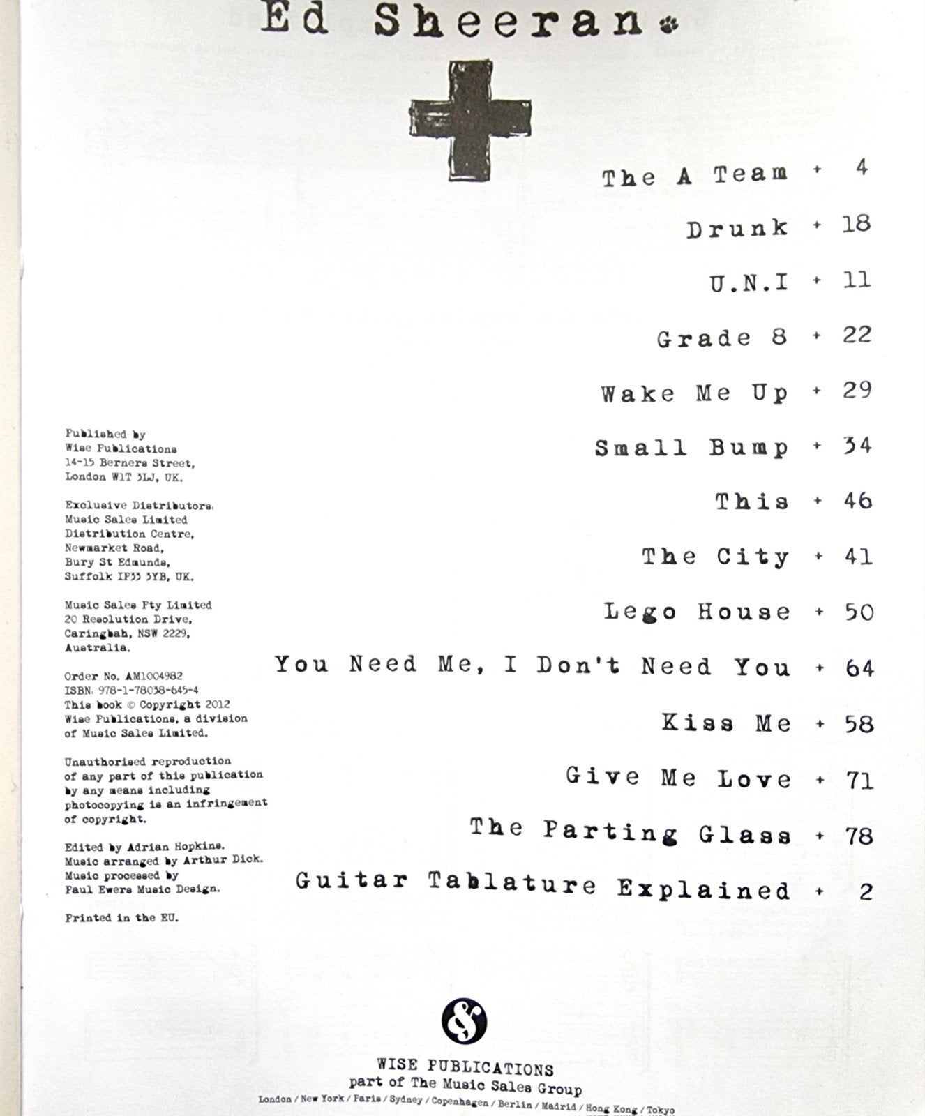 Ed Sheeran + (Plus) Gitaar Tablatuur Boek, Verzenden, Gitaar, Zo goed als nieuw, Artiest of Componist