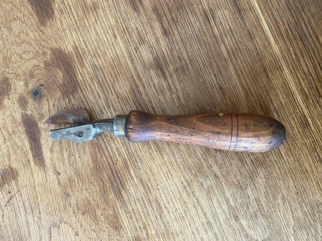 Vintage Blikopener met Houten Handvat, Antiek en Kunst, Ophalen of Verzenden