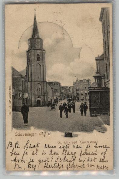 Scheveningen Gr. kerk m/d Keizerstraat VIVAT 1008 st 1901