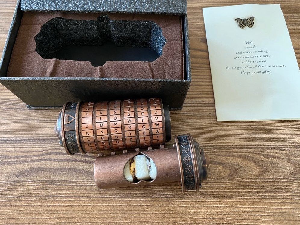 Da Vinci Code Metalen Kluisje Kluis Ring Woorden Wachtwoord, Verzenden, Nieuw, Film, Beeldje, Replica of Model