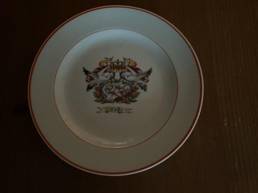 Geboorte bord 1938, Ophalen of Verzenden, Zo goed als nieuw, Nederland, Servies