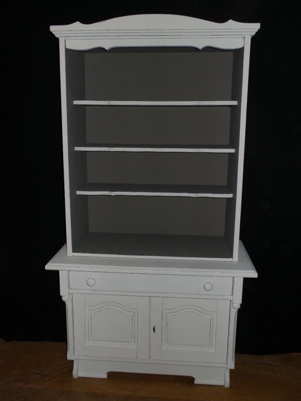 Kast gerestyled in krijtverf en licht doorgeschuurd 2 delen, Ophalen, Zo goed als nieuw, 25 tot 50 cm, Met deur(en)