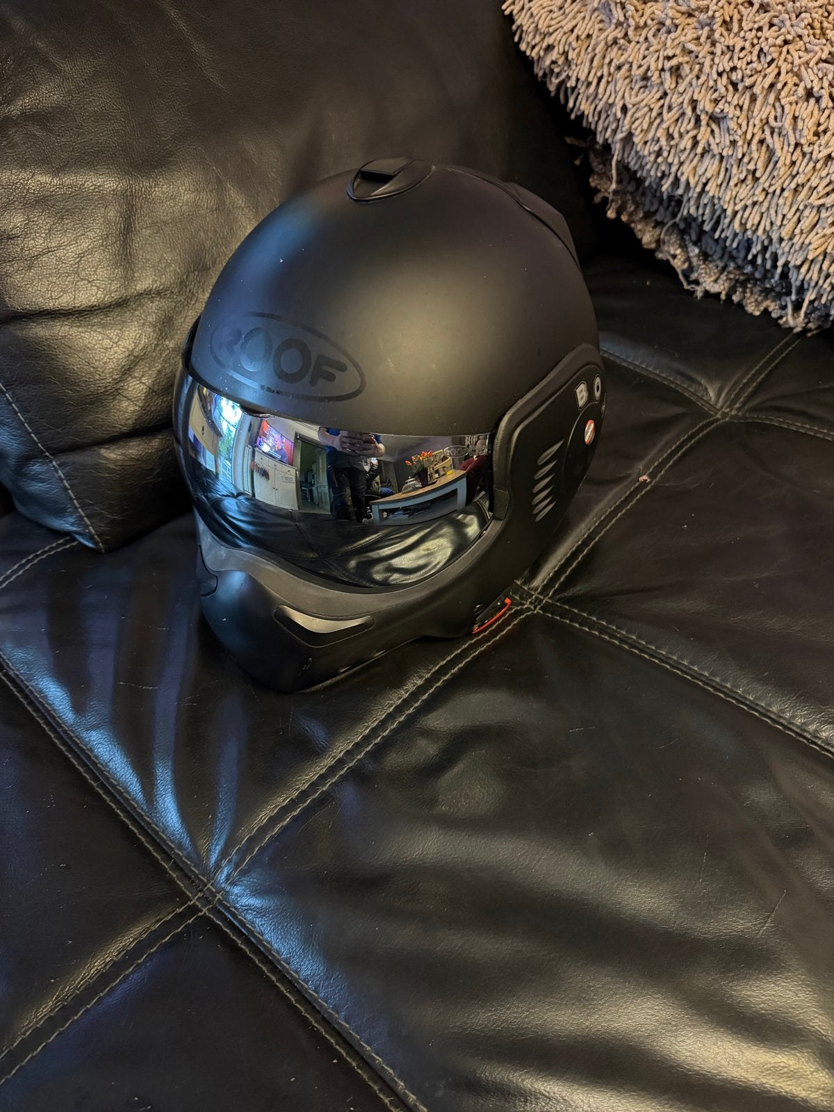 Roof Boxer V8 motorhelm - Mat Zwart maat XL, Motoren, Systeemhelm, Heren, Tweedehands, Ophalen