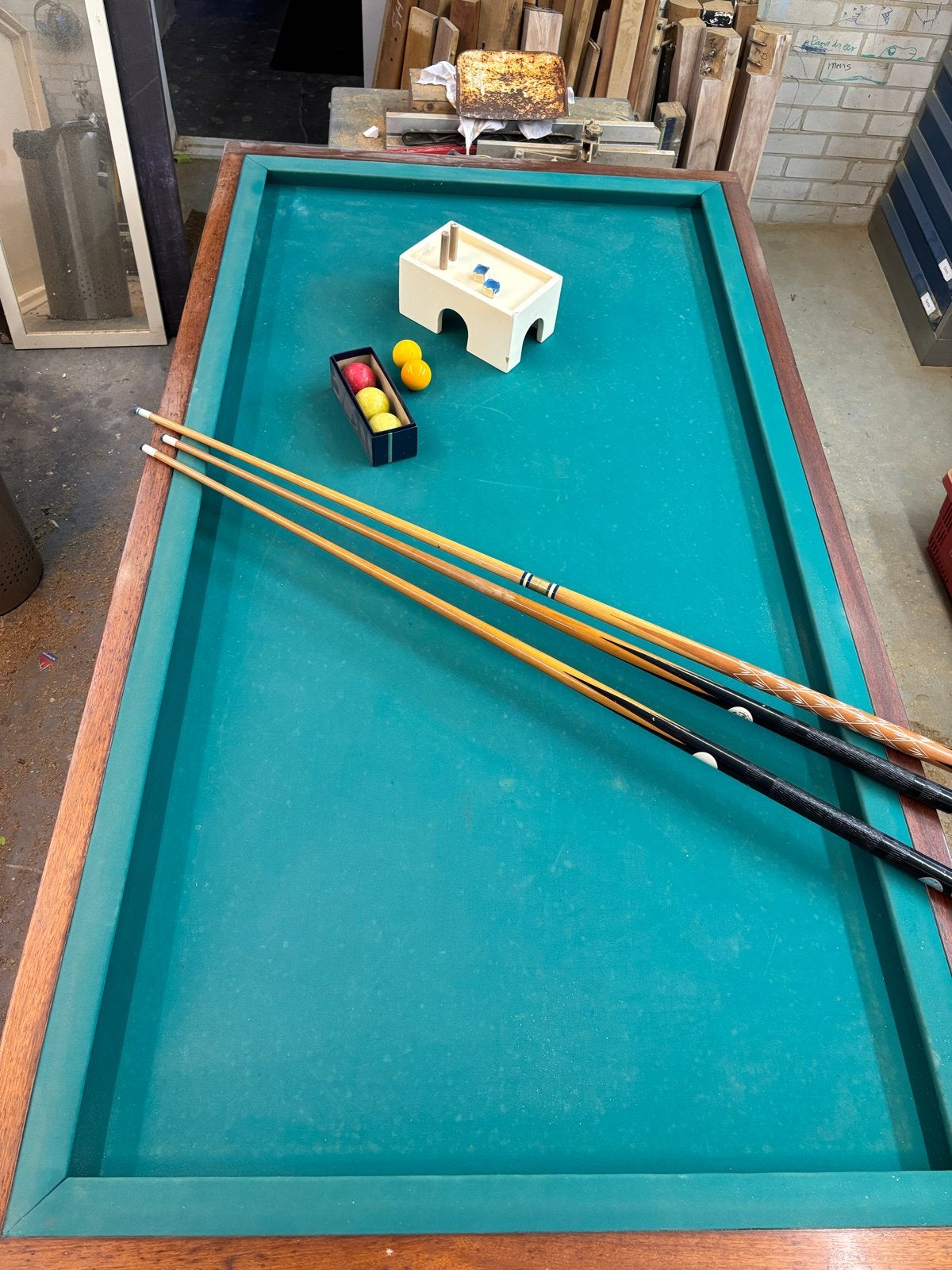 Vintage Biljarttafel van Wam van den Broek en Zonen, Sport en Fitness, Ophalen, Gebruikt, Biljarttafel