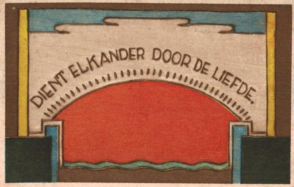 Set van 5 oude religieuze prentjes met Bijbelteksten, Ophalen of Verzenden, 1920 tot 1940, Ongelopen, Overige thema's