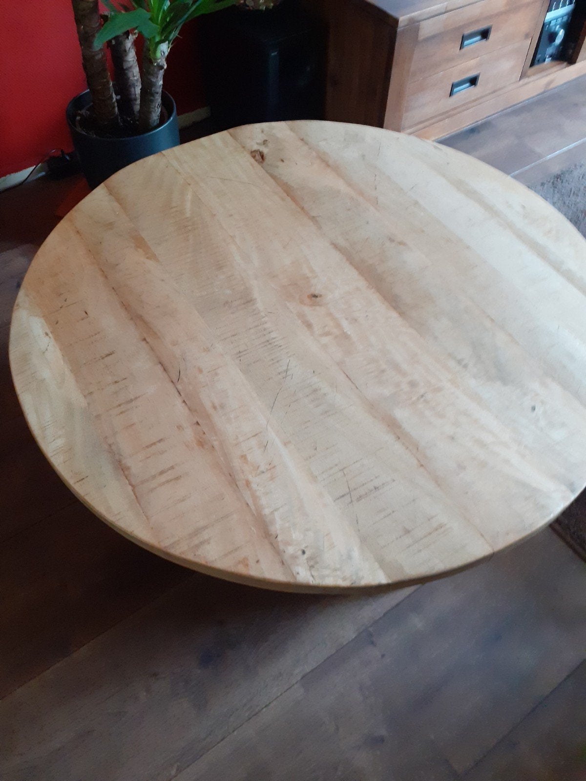 Salontafel mango hout, Huis en Inrichting, Tafels | Salontafels, Ophalen, 50 tot 100 cm, Rond, 50 tot 100 cm