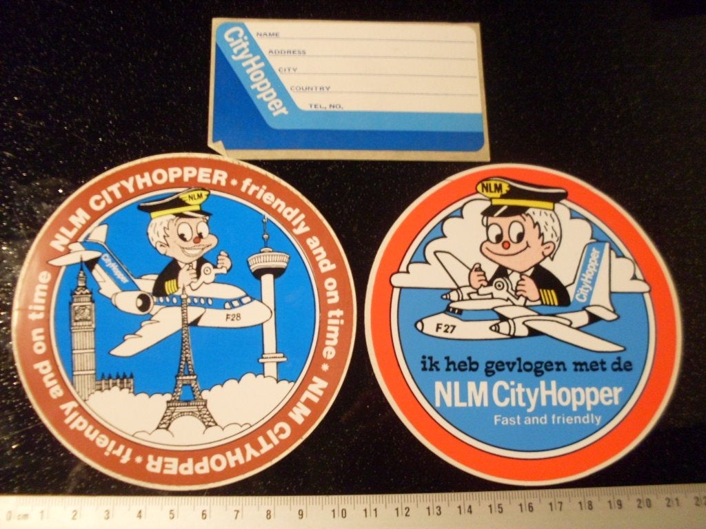 3x sticker ik heb gevlogen met de NLM CityHopper F28 F27, Verzenden, Zo goed als nieuw, Bedrijf of Vereniging