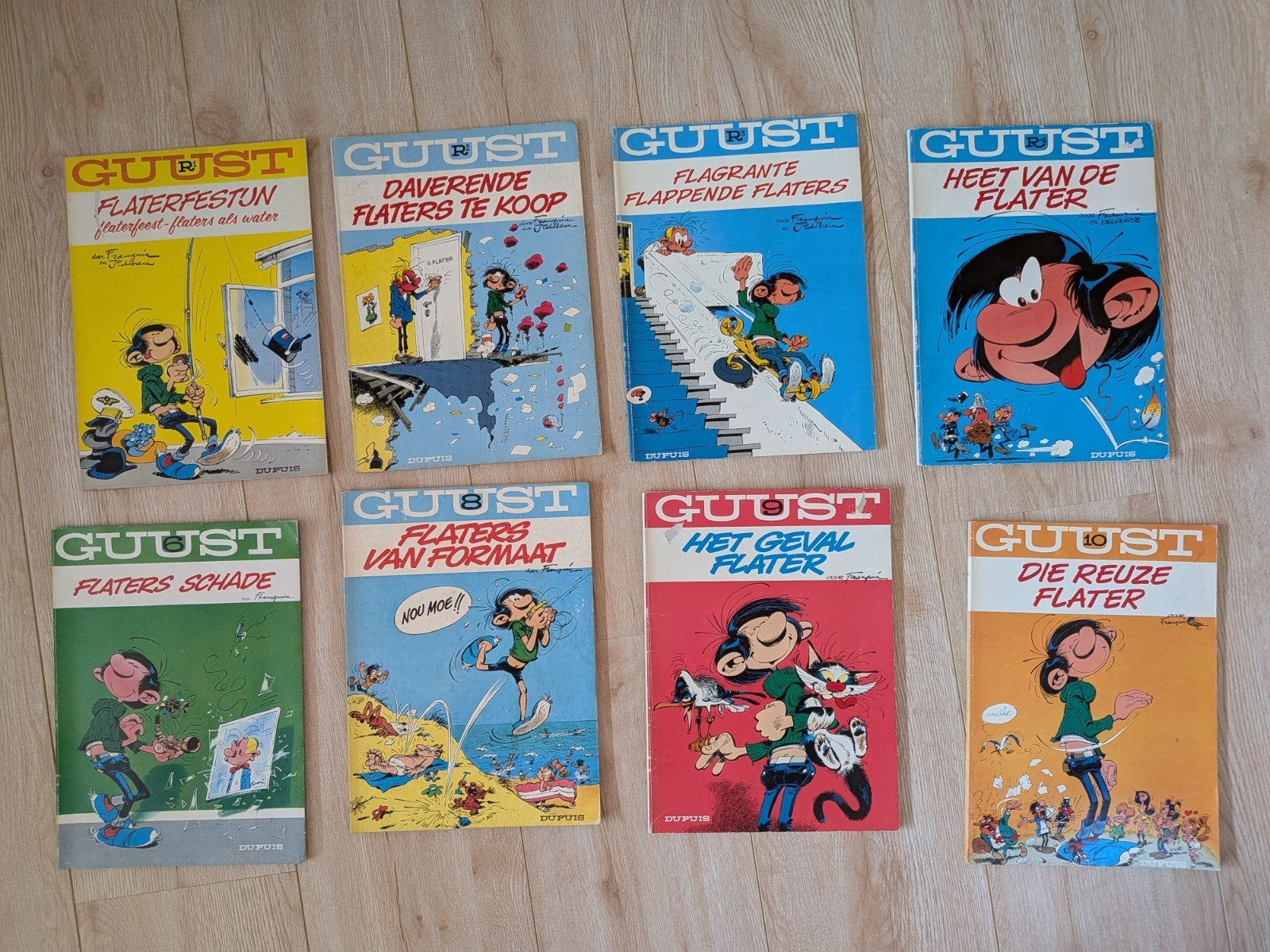 Guust Flater stripboeken, 12 delen, Meerdere stripboeken, Ophalen, Gelezen, André Franquin