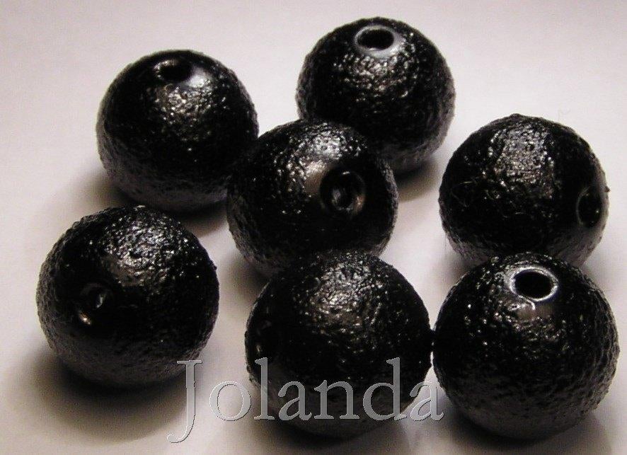 0274 Git Zwarte Stardust Acryl Kralen (14 mm), Ophalen of Verzenden, Nieuw, Kraal