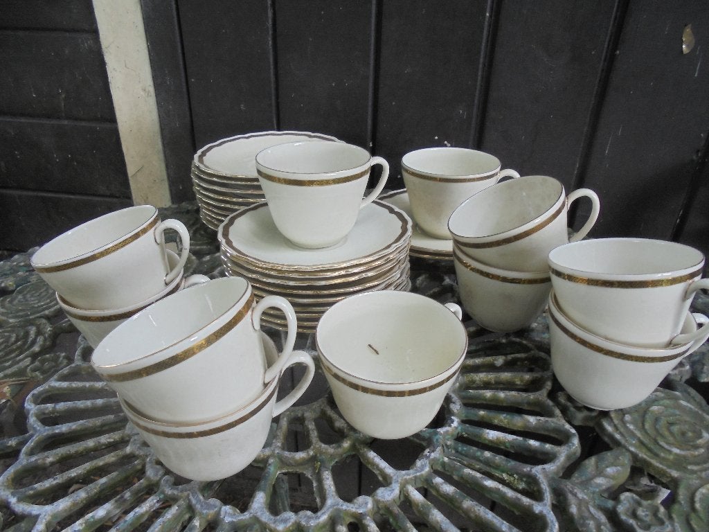 Koffie kop en schotels Seltmann Weiden Bavaria gouden rand, Ophalen of Verzenden