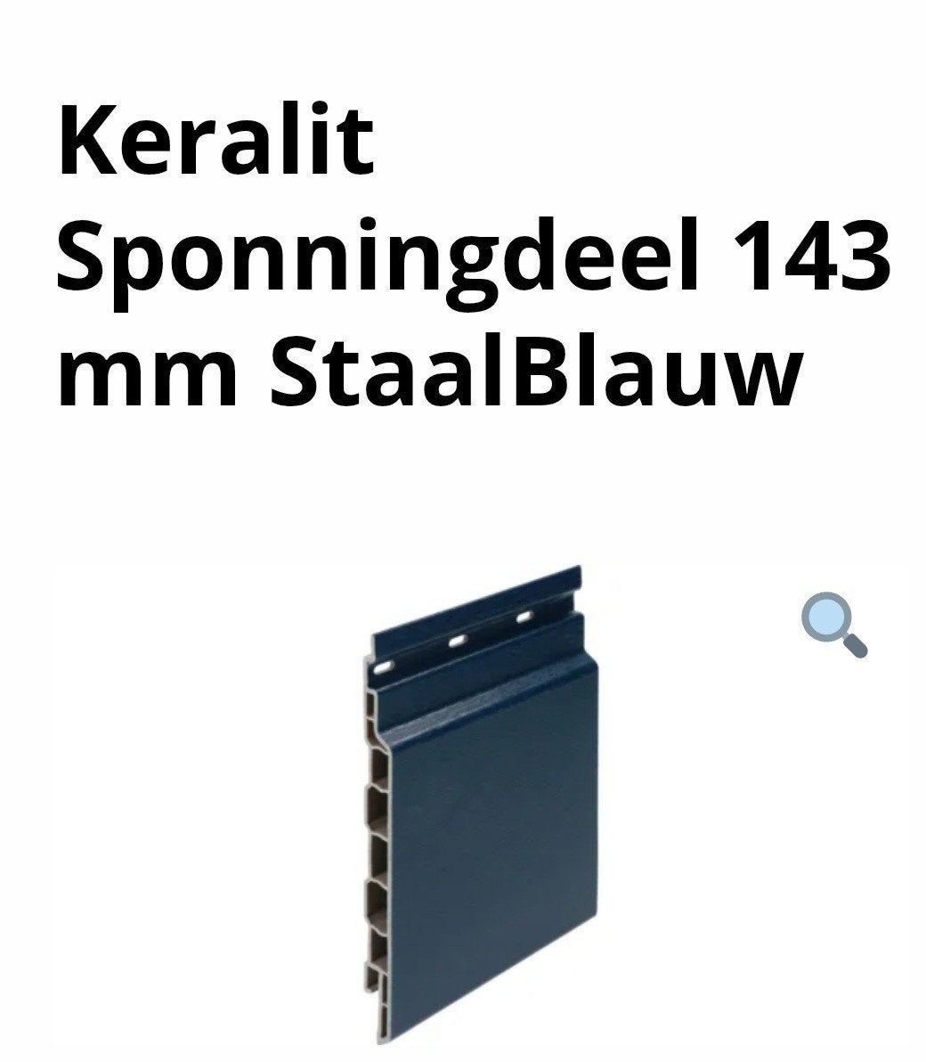 Keralit Staalblauw sponnningdeel 143 mm ral 5011, Ophalen of Verzenden, Nieuw