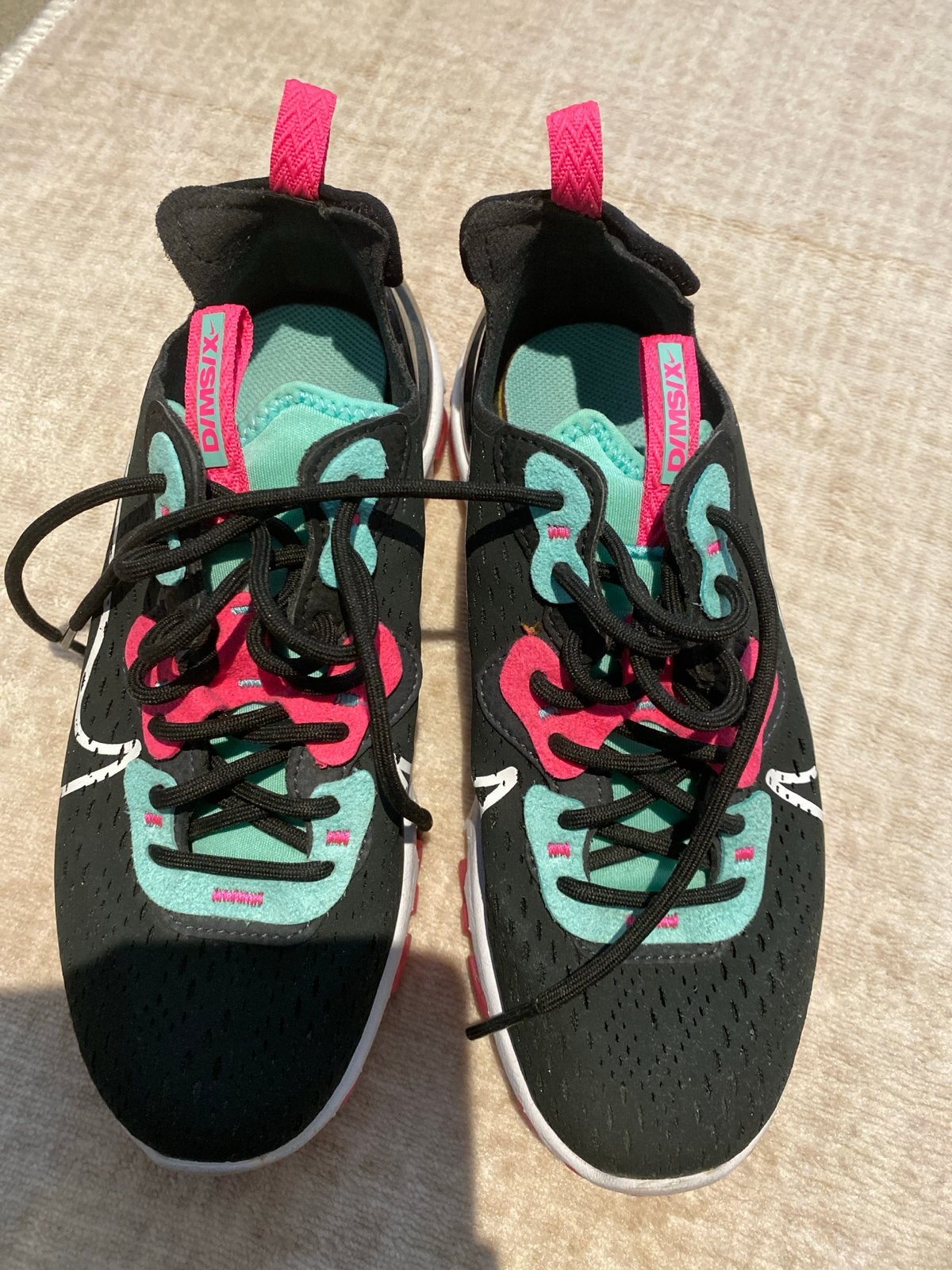 Nike React Vision D/MS/X Sneakers - Zwart/Roze/Mint, Zwart, Ophalen of Verzenden, Sneakers of Gympen, Zo goed als nieuw