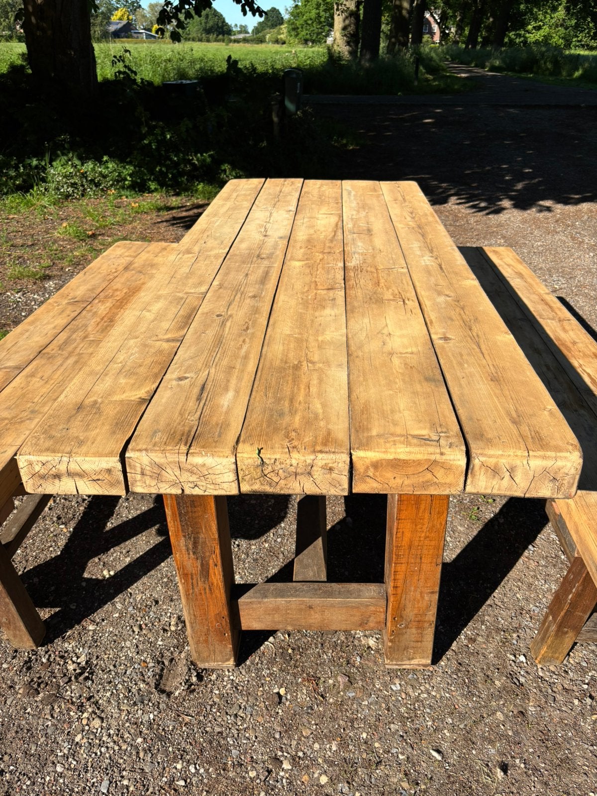 Oude terras bistro set mooi in een serre of overkapping, Ophalen of Verzenden