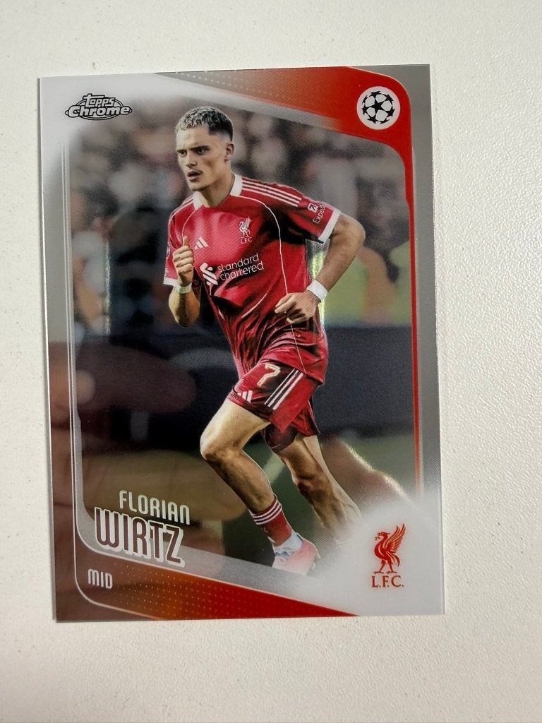 74 Florian Wirtz Topps Chrome 2025-26, Ophalen of Verzenden, Nieuw, Buitenlandse clubs, Poster, Plaatje of Sticker
