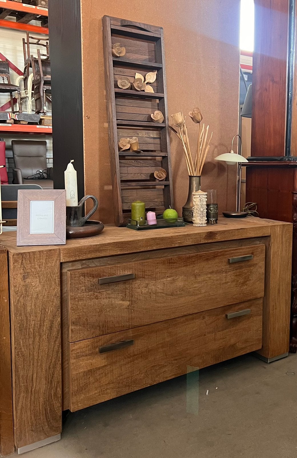 Robuust Eiken TV-Meubel / Dressoir | Industrieel Design, Huis en Inrichting, Kasten | Ladekasten, D, 100 tot 150 cm, 1 of 2 laden