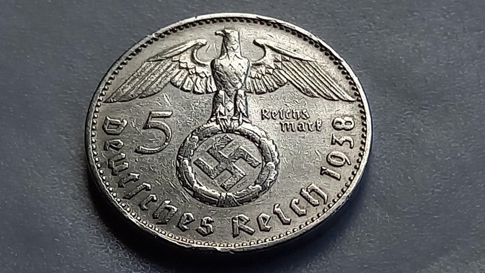 WO2 5 Reichsmark 1938J zilver nazi duitsland, Ophalen of Verzenden, Duitsland, Losse munt, Zilver