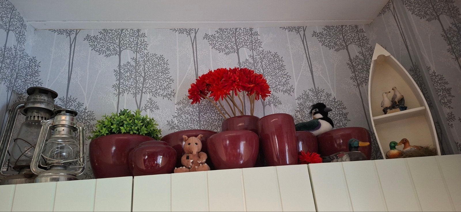serie bordeauxrode bloempotten bordo bordeaux, Ophalen, Halfschaduw, Minder dan 100 cm