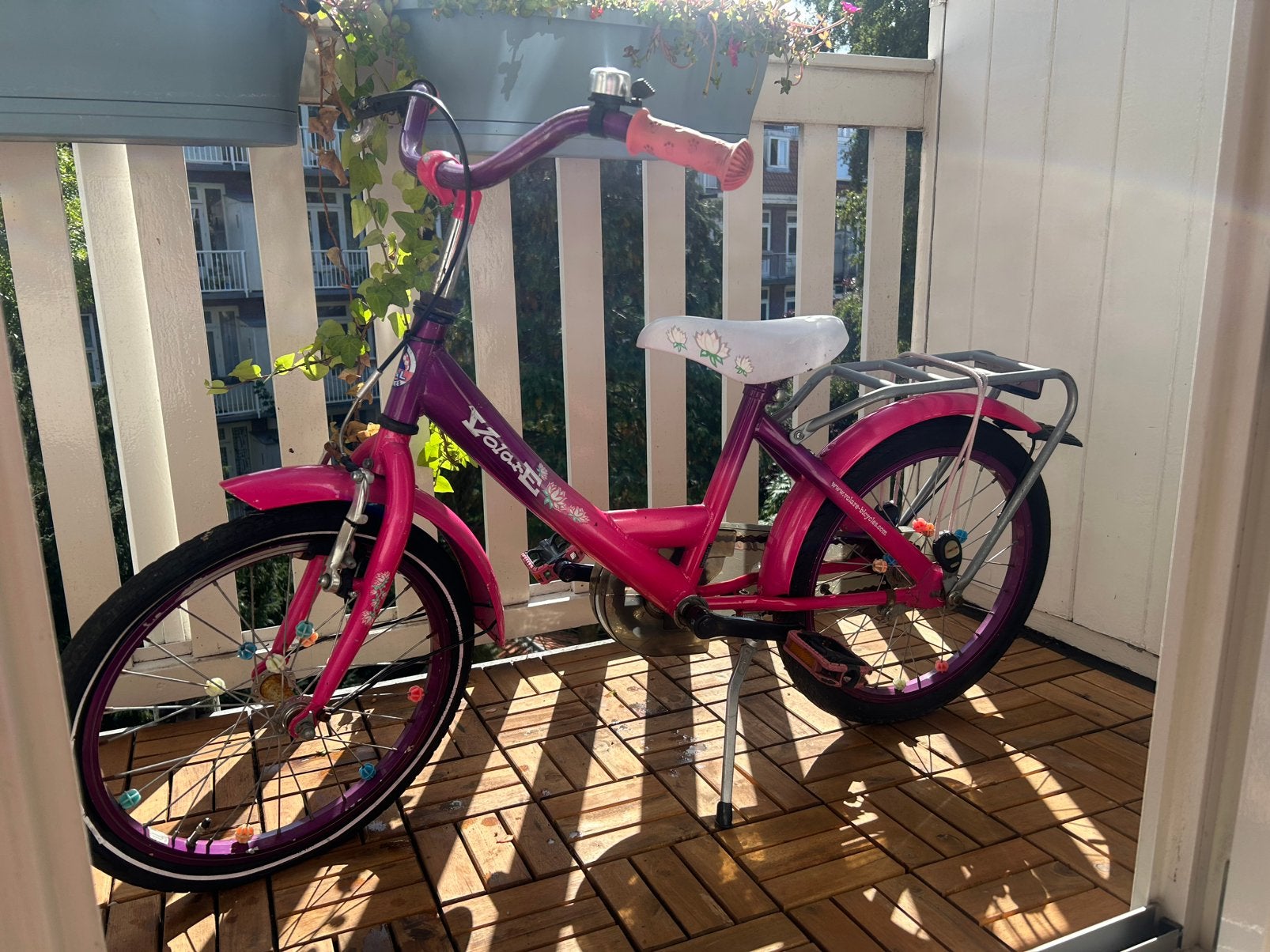 Meisjesfiets roze, Fietsen en Brommers, Terugtraprem, Gebruikt, 14 inch of minder, Ophalen of Verzenden