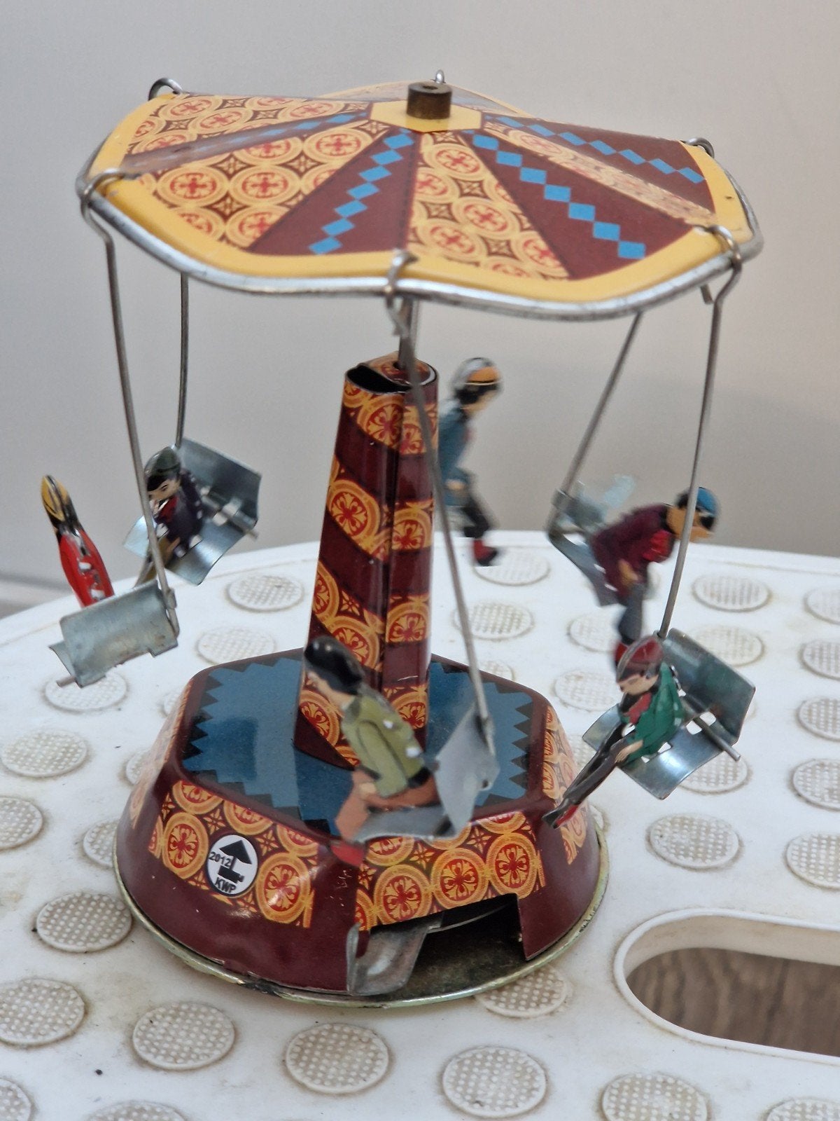 Vintage Carrousel Speelgoed - Tin Wind-up Muziekdoos, Antiek en Kunst, Ophalen of Verzenden