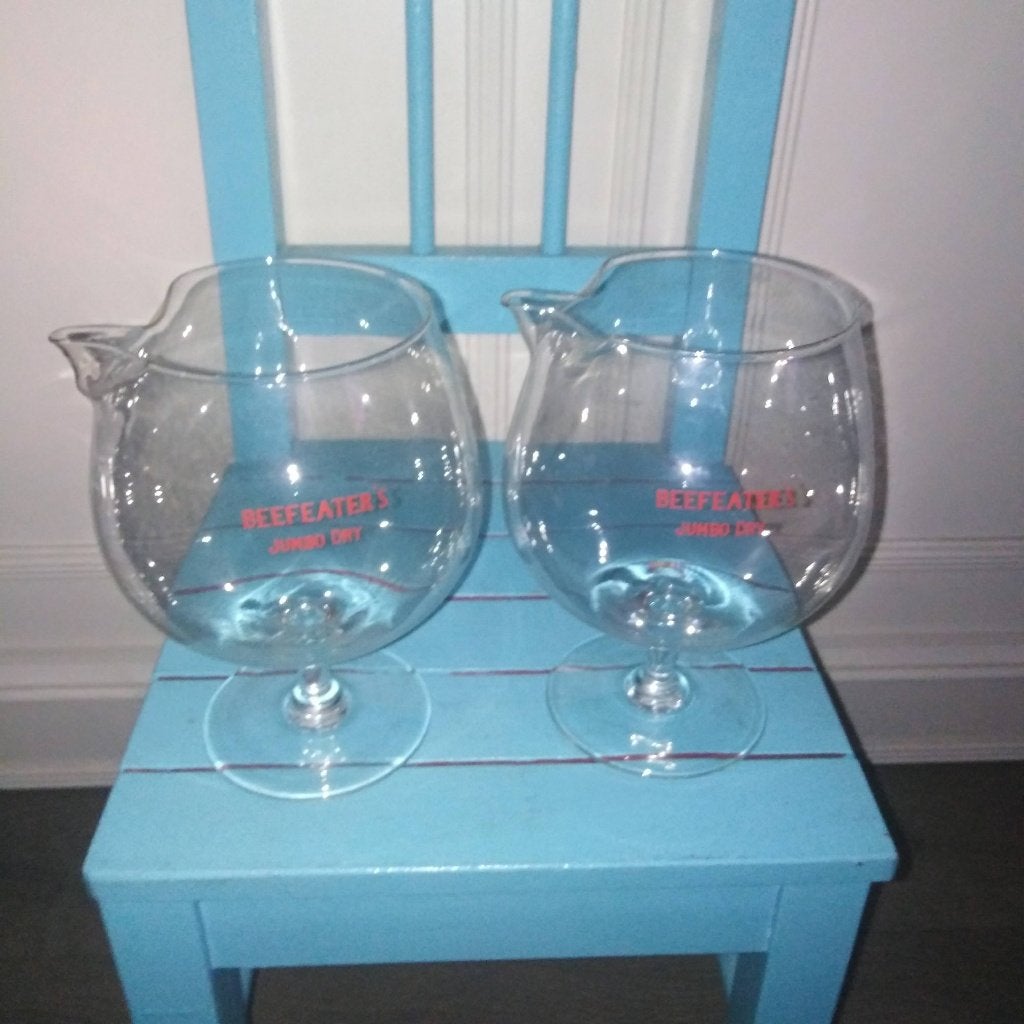 Beefeater Jumbo Dry Gin glazen pitcher model 2 stuks, Ophalen, Glas of Glazen, Overige stijlen, Glas