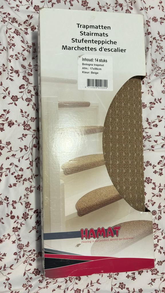 Nieuwe Hamat Bologna Trapmatten - Beige, 14 stuks, Huis en Inrichting, Minder dan 50 cm, 50 tot 100 cm, Beige, Nieuw