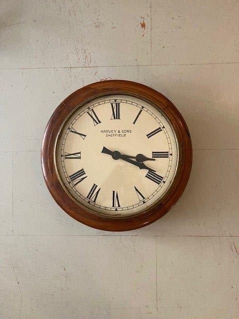Prijs lager! Oud Schoolklok, Harvey&S, eiken/koper/glas 45 €, Ophalen of Verzenden