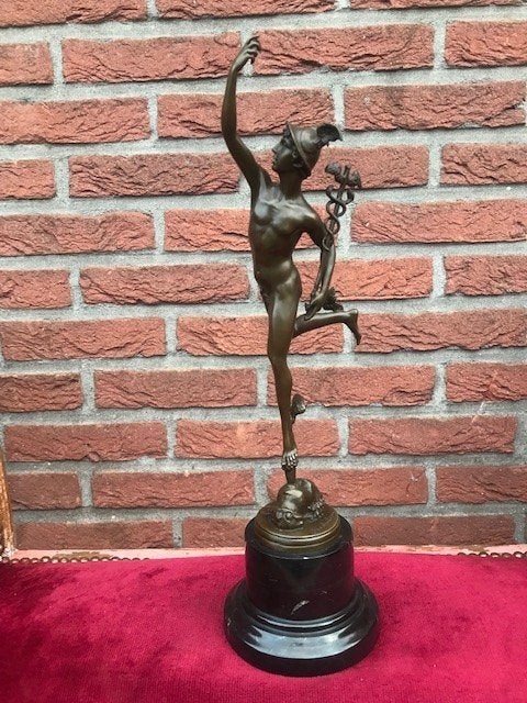 zeer mooi bronzen beeld, MERCURIUS/ HERMES, Antiek en Kunst, Ophalen of Verzenden, Gemerkt, Brons, Beeld