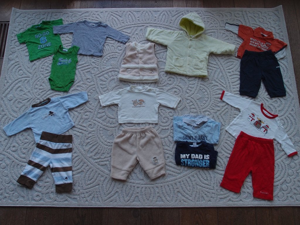 Jongens kledingpakket pakket baby 56 62 jasje longsleeves, Ophalen of Verzenden, Zo goed als nieuw, Maat 62