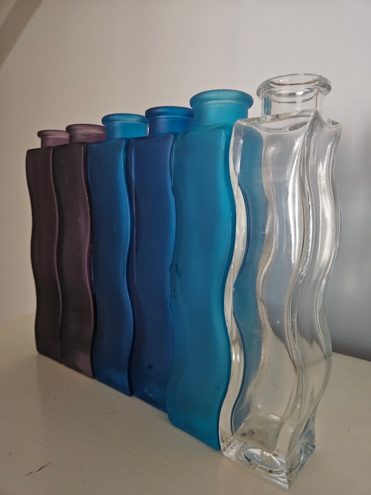 Vintage IKEA Skämt vazen set - 6 stuks - Kleurverloop paars/, Ophalen, Gebruikt, Overige typen