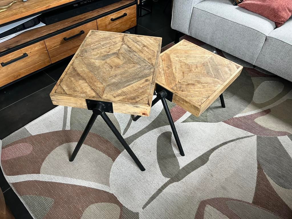 Salontafel - salontafel set, Ophalen, 50 tot 100 cm, Rond, Zo goed als nieuw