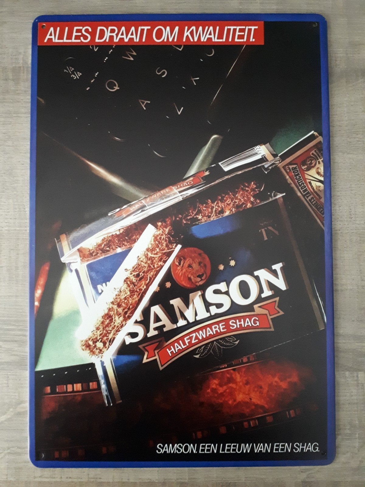 Samson Halfzware Shag 20x30 cm Metalen Reclamebord, Verzenden, Nieuw, Reclamebord