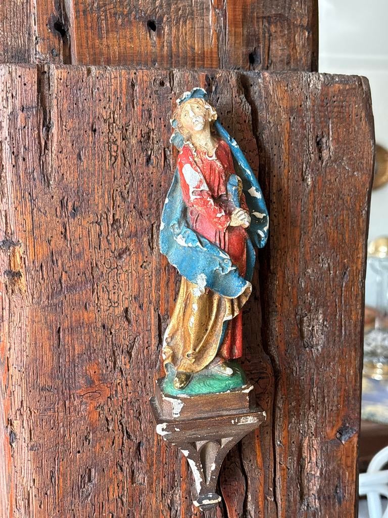 Antieke religieuze gipsen wanddecoratie, Maria/madonna, Ophalen of Verzenden