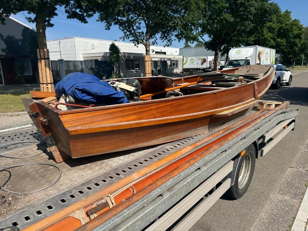 Klassieke Zeilboot met Motor - Houten Schoonheid, Watersport en Boten, Kajuitzeilboten en Zeiljachten, Ophalen, Gebruikt, Hout
