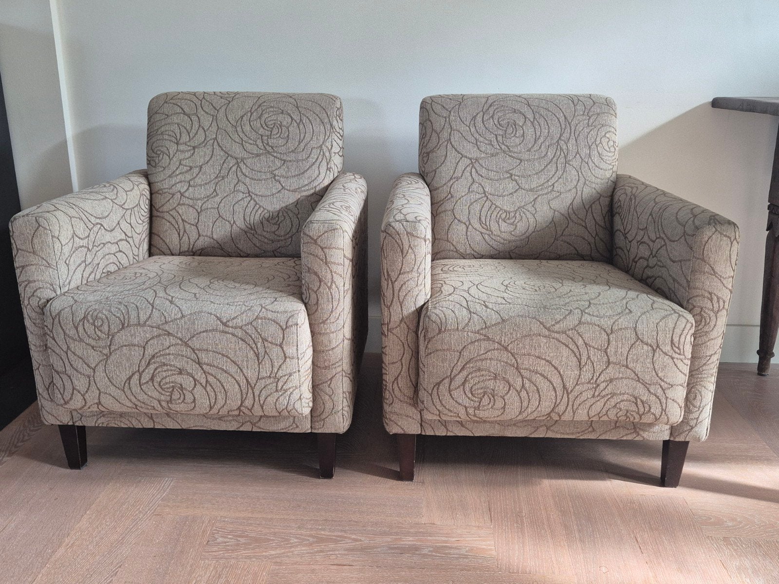 2 degelijke fauteuils in goede staat, Ophalen, Gebruikt, Minder dan 75 cm, 50 tot 75 cm