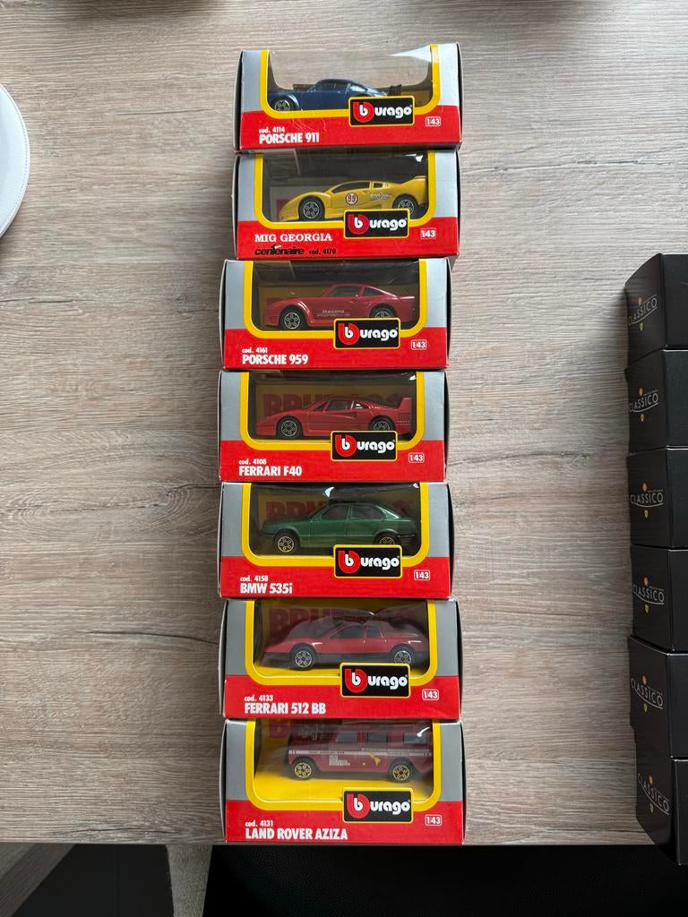 Burago Modelauto's - Diverse Klassieke Auto's (7 stuks), Hobby en Vrije tijd, Modelauto's | 1:43, Ophalen of Verzenden, Nieuw