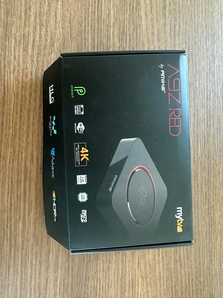 Amiko A9Z RED IPTV Kast Android 9 4K, Ophalen of Verzenden, Nieuw, USB 2, Zonder harde schijf