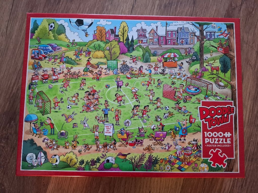 COBBLE HILL Puzzel - Doodle Town - 1000 Stukjes, Ophalen of Verzenden, 500 t/m 1500 stukjes, Zo goed als nieuw, Legpuzzel