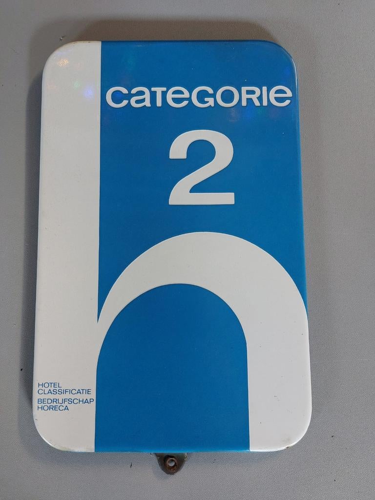 Oud Emaille Horeca Classificatie Bordje Categorie 2, Ophalen of Verzenden
