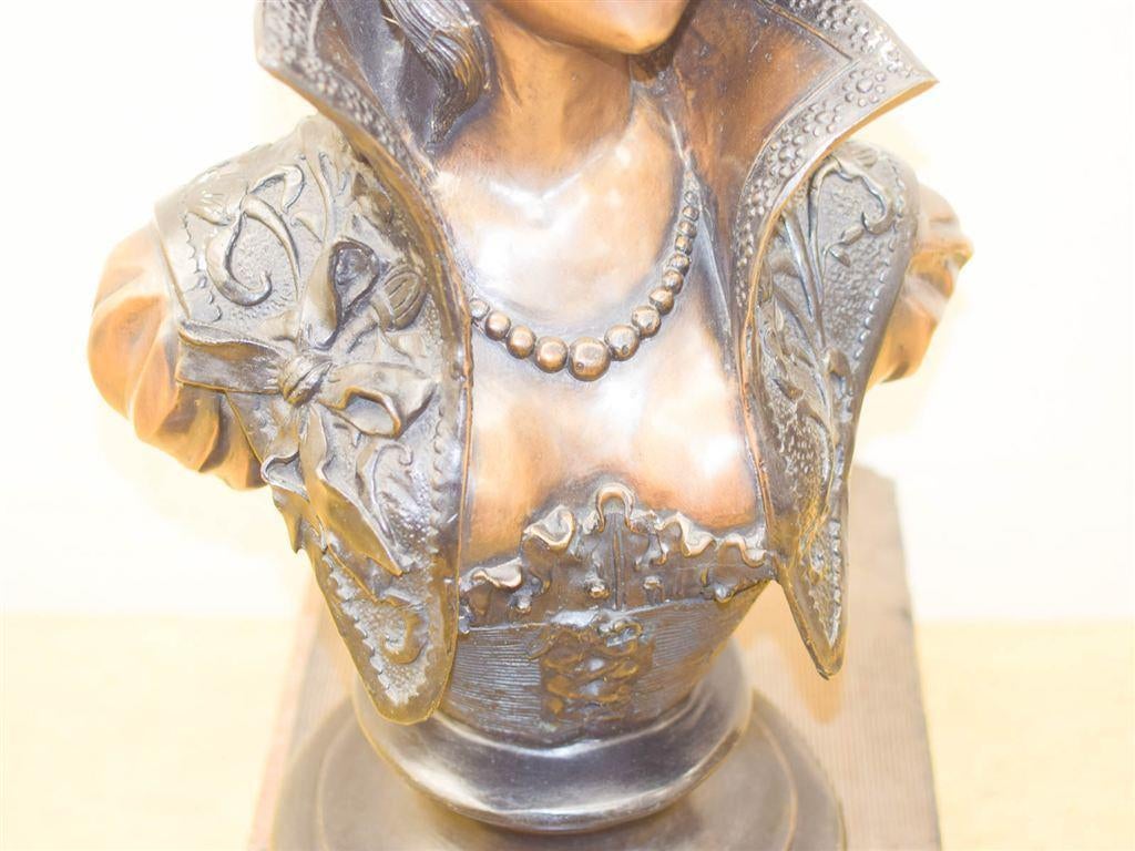 Bronzen buste, Art Nouveau beeld dame 51551, Ophalen of Verzenden