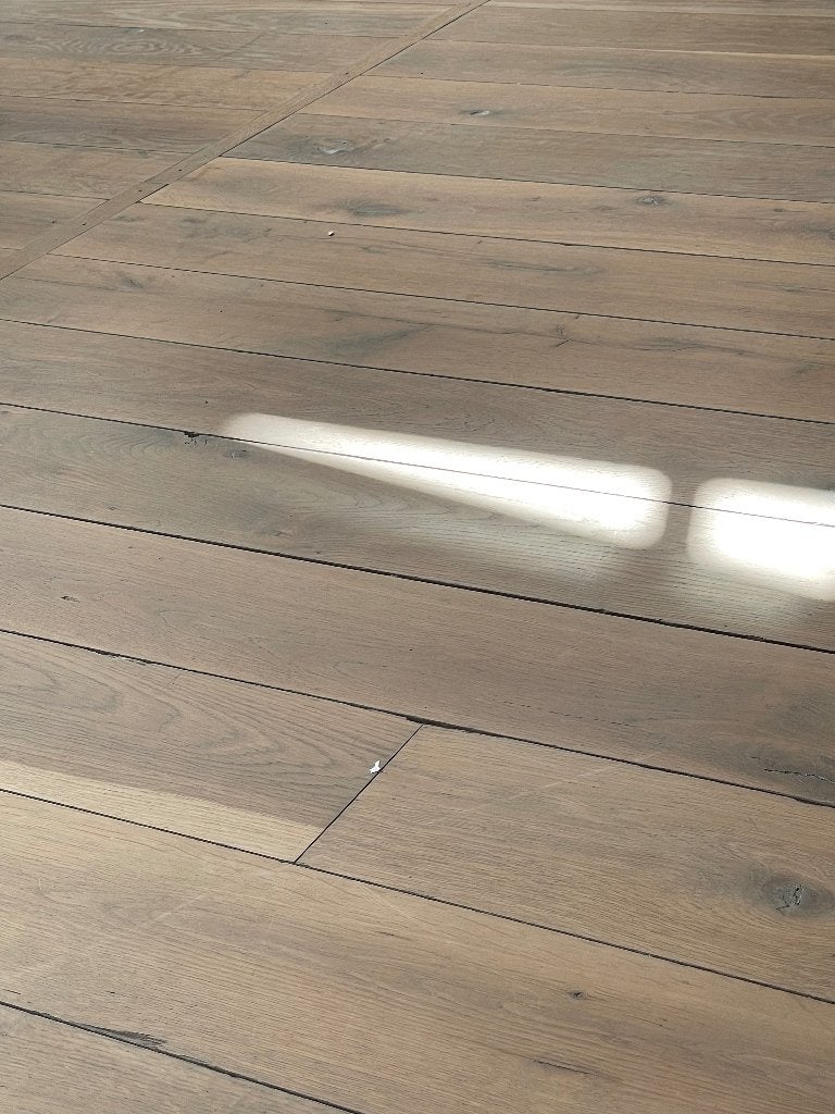Gebruikte Chapel parket vloer, 50 m2, whitewash look, Doe-het-zelf en Verbouw, Vloerdelen en Plavuizen, Gebruikt, Parket, Hout