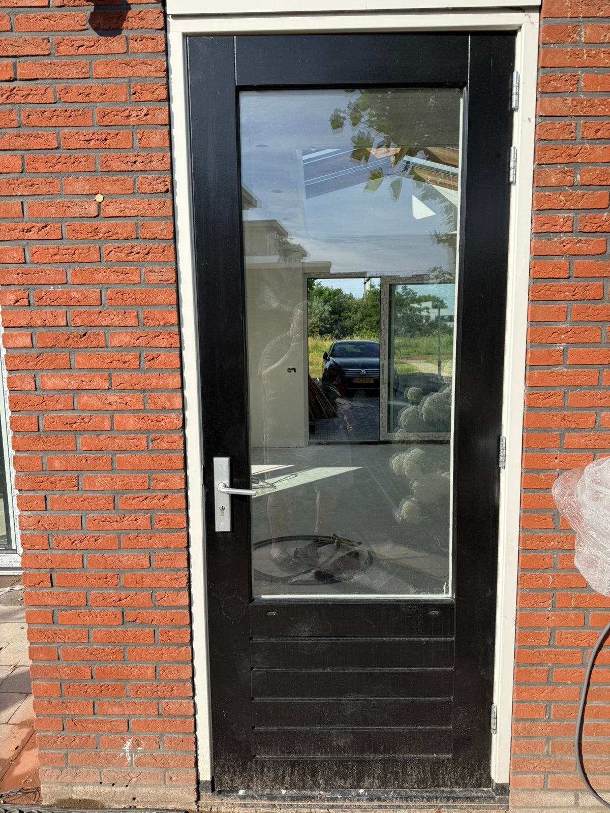 Hardhouten buitendeur, Gebruikt, Deurkozijn, Inclusief glas, 225 cm of meer