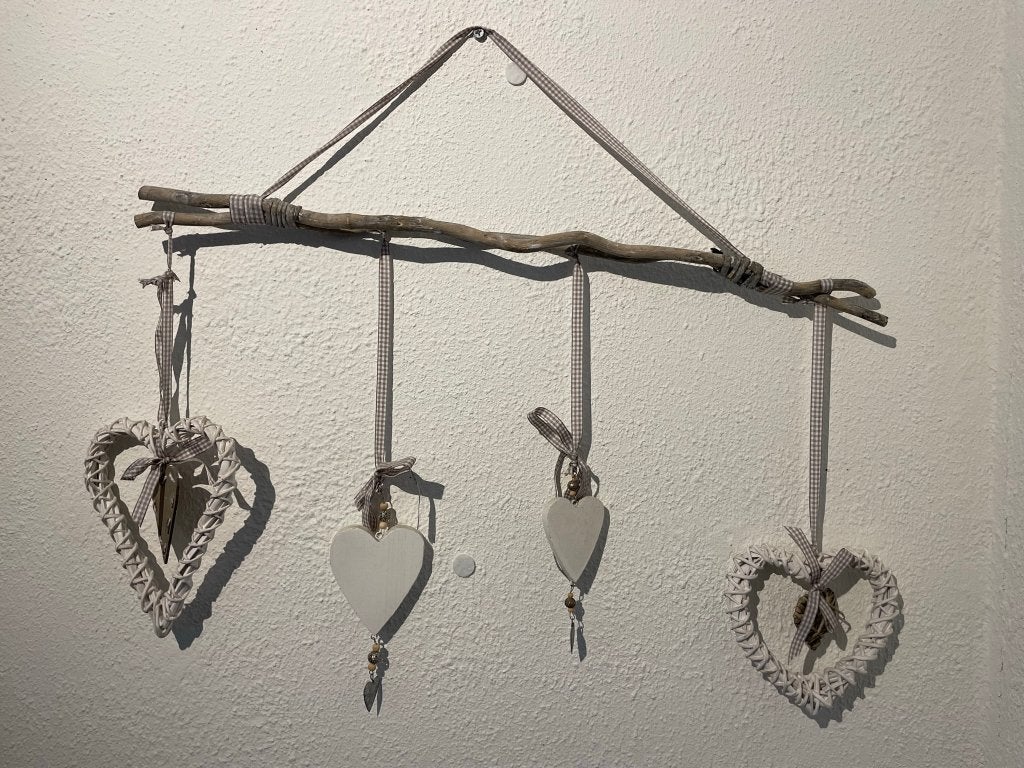 Decoratieve Muurhanger met Harten - Landelijke Stijl, Ophalen of Verzenden, Zo goed als nieuw